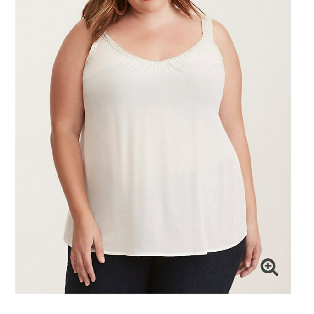 GAUZE EMBROIDERED STRAP CROSSBACK CAMI